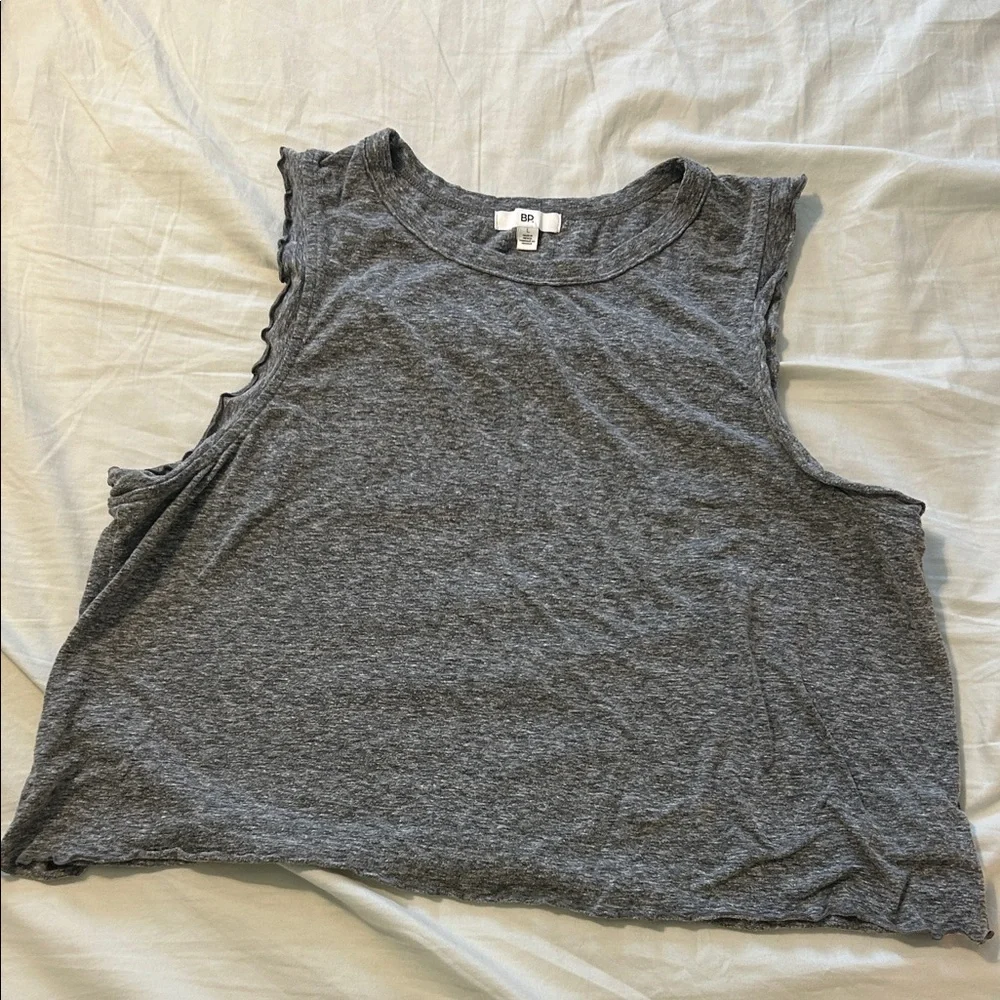 bp Gray Ribbed Cropped Muscle Tank - Picture 1 of 4